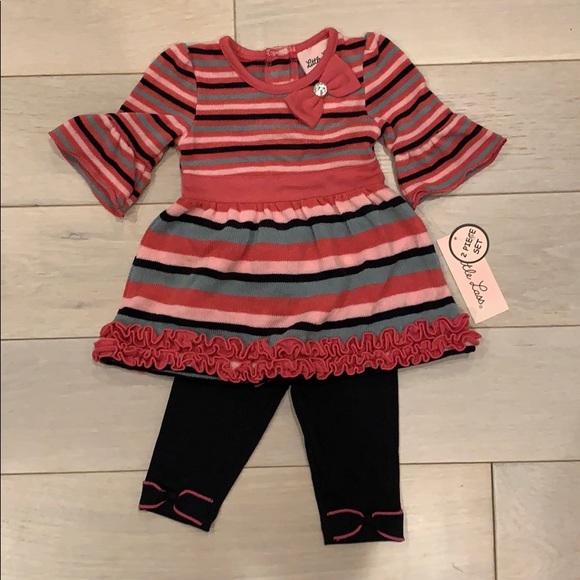 Little Lass sweater top and leggings set